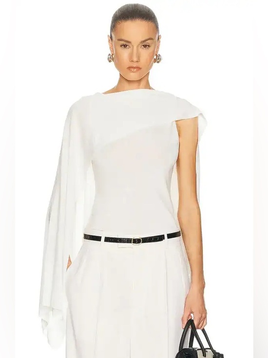 L'Academie Tops - L’Academie Nasim Knit Cape Top in Ivory